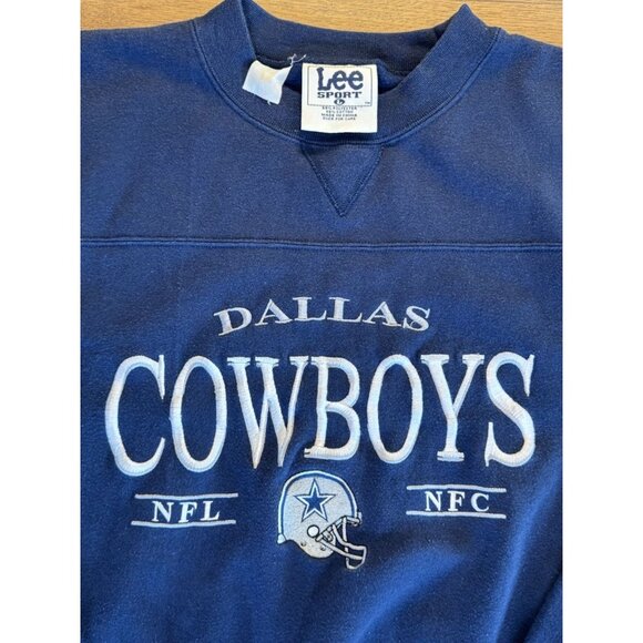 Dallas Cowboys Lee NFL Mens L Crewneck Pullover Sweater 90s Vintage Sweatshirt - Picture 2 of 8